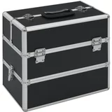  Kovček za ličila 37x24x35 cm črn aluminij
