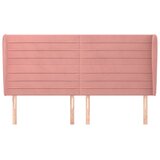  Uzglavlje s ušima ružičasto 163x23x118/128 cm baršunasto | shoptok.hr