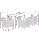  7-dijelni vrtni bistro set od poliratana s jastucima smeđi | shoptok.hr