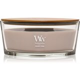WoodWick Patchouli Créme dišeča sveča z lesenim stenjem (hearthwick) 453.6 g u
