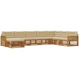  Set vanjskih sofa 8 kom. Prirodna i bež Čvrsto drvo akacije | shoptok.hr