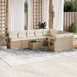  10-dijelni set vrtnih sofa s jastucima bež od poliratana | shoptok.hr