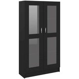 vidaXL Vitrina črna 82,5x30,5x150 cm iverna plošča, (20623068) | Shoptok.si