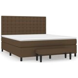  Box spring postelja z vzmetnico temno rjava 180x200 cm blago, (20900990) | Shoptok.si