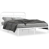  Metalni okvir za krevet s uzglavljem bijeli 140 x 200 cm | shoptok.hr
