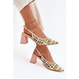 Boto Woven Block Heel Sandals Pink Ebina | Shoptok.si