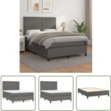 The Living Store Box spring postelja z vzmetnico siv 140x190 cm umetno usnje - Box Spring Postelja, (21737156) | Shoptok.si