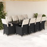  11-dijelni vrtni bistro set od poliratana s jastucima crni | Eponuda.com