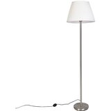 QAZQA Sodobna talna svetilka jeklo z belim nagubanim senčilom 45 cm - Simplo | Shoptok.si
