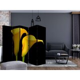  Paravan u 5 dijelova - Two yellow calla flowers on a black background II [Room Dividers] 225x172 | shoptok.hr