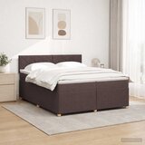  Boxspring krevet s madracem Tamno smeđa 200 x 200 cm Tkanina | shoptok.hr