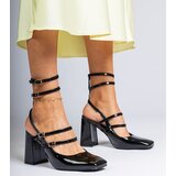 D/CEO marka niezdefiniowana Black patent pumps on a block heel Ferida | Shoptok.si