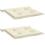 vidaXL jastuci za vrtne stolice 2 kom krem 40 x 40 x 3 cm od tkanine | shoptok.hr