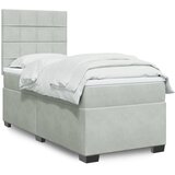 Box spring krevet s madracem svjetlosivi 100x200 cm baršunasti | shoptok.hr