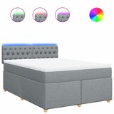 vidaXL Box spring postelja z vzmetnico svetlo siva 160x200 cm žamet, (21306166) | Shoptok.si