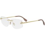 Fendi First Crystal Yellow Geometric Eyeglasses ONE SIZE (58) Zlata/Kristalna Cene