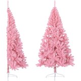  Umjetna polovica božićnog drvca sa stalkom ružičasta 180 cm PVC | Eponuda.com