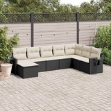  8-dijelni set vrtnih sofa od poliratana s jastucima crni Cijene
