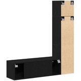  3-delni omarica za TV, nameščena na steni, črna, inženirski les, (22012342) | Shoptok.si