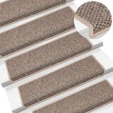  Samoljepljivi otirači za stepenice 15 kom 65x21x4 cm tamnobež | shoptok.hr