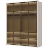 Jela Jagodina plakar sa aluminijumskim ramom P4A-4AL - kolekcija opera - kašmir mat lak/al ram kašmir - 187x226x60cm