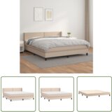 The Living Store Box spring postelja z vzmetnico kapučino 180x200cm umetno usnje - Box Spring Postelja, (21737409) | Shoptok.si