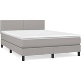 Krevet s oprugama i madracem svjetlosivi 140x190 cm od tkanine | shoptok.hr