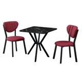 Hanah home Set Trpezarijski sto i 2 stolice Elma Burgundy Black | Eponuda.com