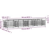 vidaXL Zunanji pasji boks s streho jeklen 15,02 m², (21149686) | Shoptok.si