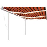 vidaXL Avtomatska tenda LED + senzor 6x3 m oranžna in rjava Cene