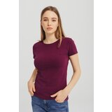 Legendww zenska pamucna majica tamno ljubicaste boje sa kratkim rukavima -basic model | ePonuda.com