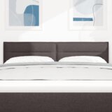  LED vzglavje s črtasto zasnovo temno rjavo 160 cm tkanina, (22080645) | Shoptok.si