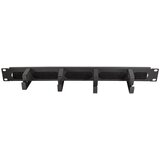 Logilink 19 cable management bar with 4 metal brackets and brush strip, black, OR106B