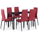 vidaXL sedmodijelni blagovaonski set crvena boja vina Cijene
