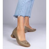 Gemre Green low-heeled pumps with rhinestones Cahes | Shoptok.si