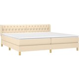  Krevet s oprugama i madracem krem 200 x 200 cm od tkanine | shoptok.hr