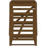 vidaXL Lopa za smetnjak medeno rjava 84x90x128,5 cm trdna borovina | Shoptok.si