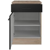 Flex-Well Kuhinjska Spodnja Omarica Capri, Črna, Hrast | Shoptok.si