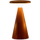 Gingko LED namizna svetilka v temni naravni barvi z lesenim senčilom (višina 14 cm) Sylva – u