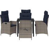  Vrtni set za objed s jastukom 5 pcs Siva i crna Ratan | Eponuda.com