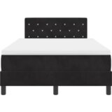 vidaXL Kovinska postelja z vzmetnico & LED Črna 120x190 cm Žamet | Shoptok.si