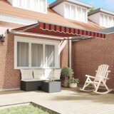 vidaXL ročna retraktibilna tenda oranžno-rjava 350x250 cm | Shoptok.si