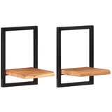 Maison Chic 2 kosi Stenske Police - Viseče police 25x25x35 cm trden akacijev les in jeklo, (21793973) | Shoptok.si
