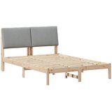  Okvir kreveta s uzglavljem Smeđa i svijetlo siva 150 x 200 cm | Eponuda.ba