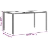  Set 4 Rjava Poli ratan, kaljeno steklo, prašno lakirano jeklo, (22015568) | Shoptok.si