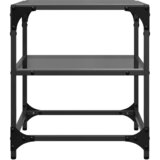  Stolići za kavu s crnim staklenim vrhom 2 kom 40x40x45 cm čelik | shoptok.hr