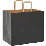  Papirnate vrećice 250 kom s ručkama crne 32x22x28 cm | shoptok.hr