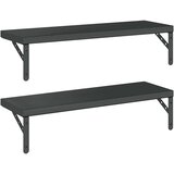  Zidne police 2 kom 75 x 23,5 cm crne nehrđajući čelik | shoptok.hr