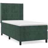 Maison Chic Box spring postelja - Vzmetna postelja z vzmetnico temno zelena 80x200 cm žamet SL20494, (21893367) | Shoptok.si