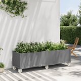 vidaXL Cvetlično korito s kolesi svetlo sivo 160x50x54 cm PP | Shoptok.si